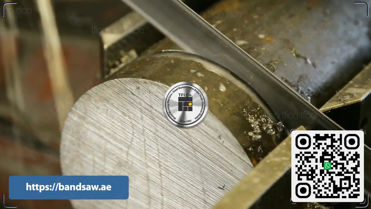 Close-up of a solid round bar mid-cut