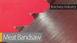 Butcher bandsaw blades, meat processing, precision cutting, strip steel, sharp tooth design, profile grinding, hardened tooth tips, fresh meat, frozen meat, bone cutting, material waste minimization, slicing efficiency, clean cuts, reliable performance, meat processing industry, TFI Co.